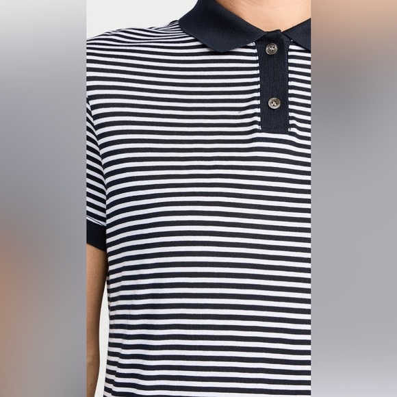 NWT Theory Navy and White Stripe Pima Cotton Midi Women's Dress Size Medium - Picture 5 of 12